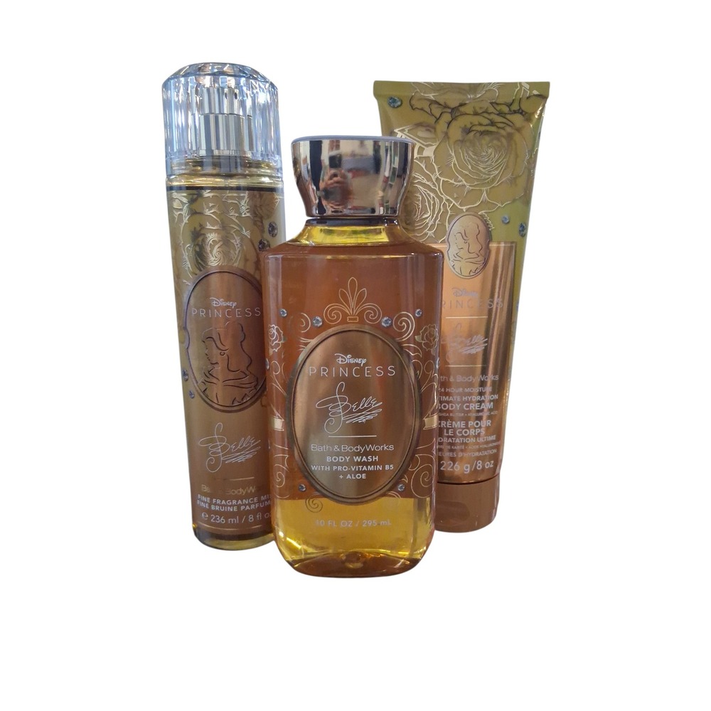 Limited Edition Disney Princess Belle 3pcs Set Body‎ Mist Body Cream Shower Gel
